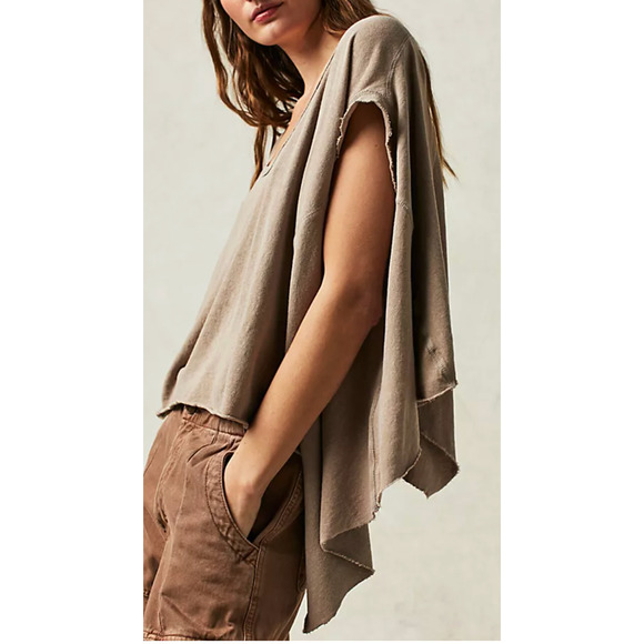 2/$50 Free People NWOT Free People We The Free Angel Tee Blue XL - Picture 3 of 4